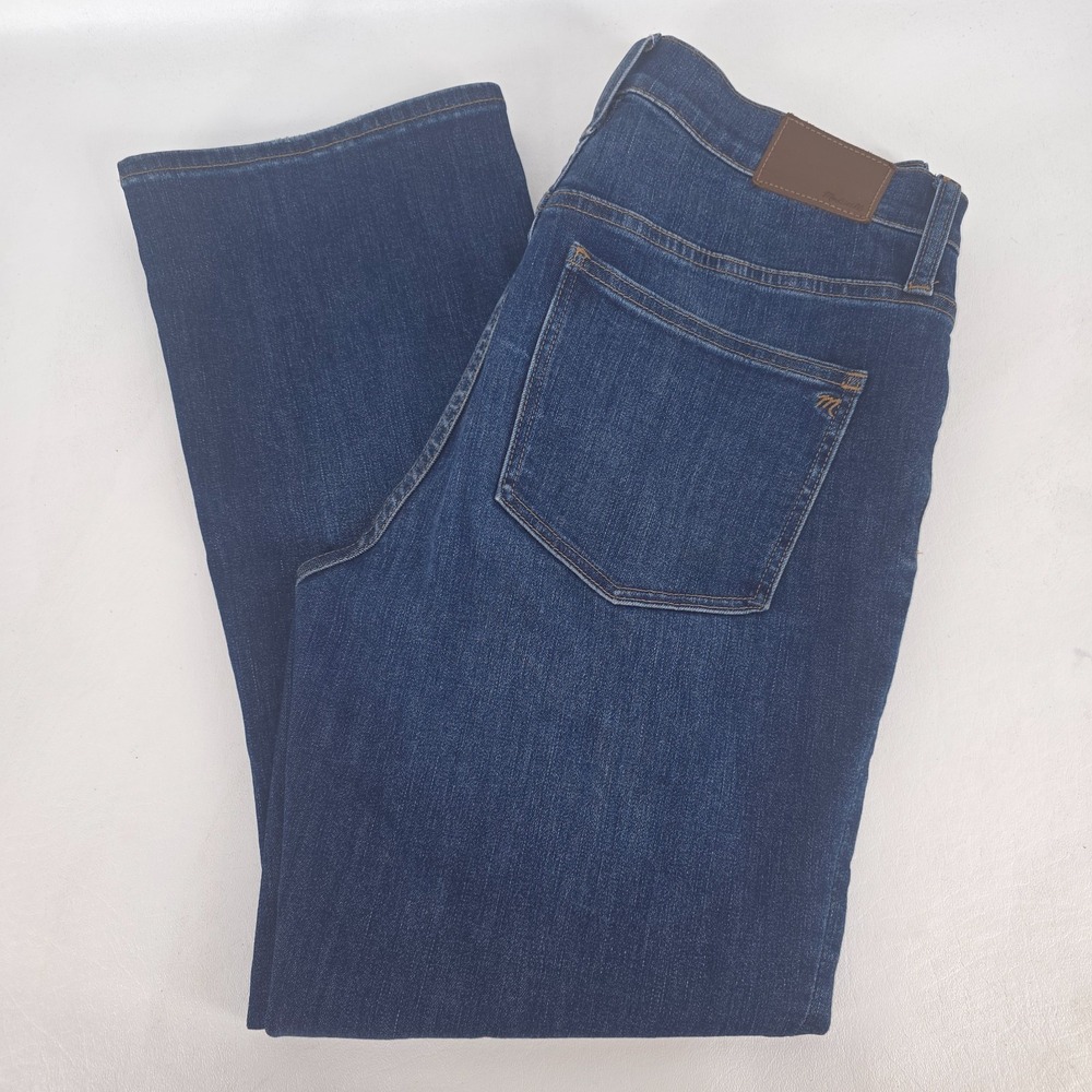 Madewell Cali Demi-Boot Jeans Women 28 Blue Whisker Stretch Boho Western Cropped